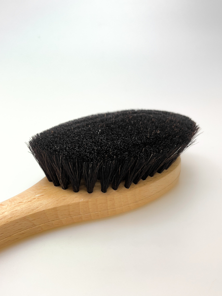Haarbürste oval mit Stiel, 22 cm / Rosshaar